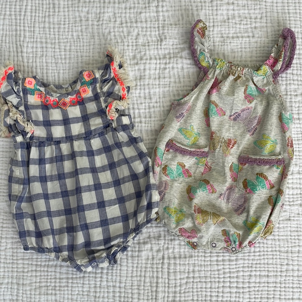 Egg brand rompers- 2 of them in size 12 months